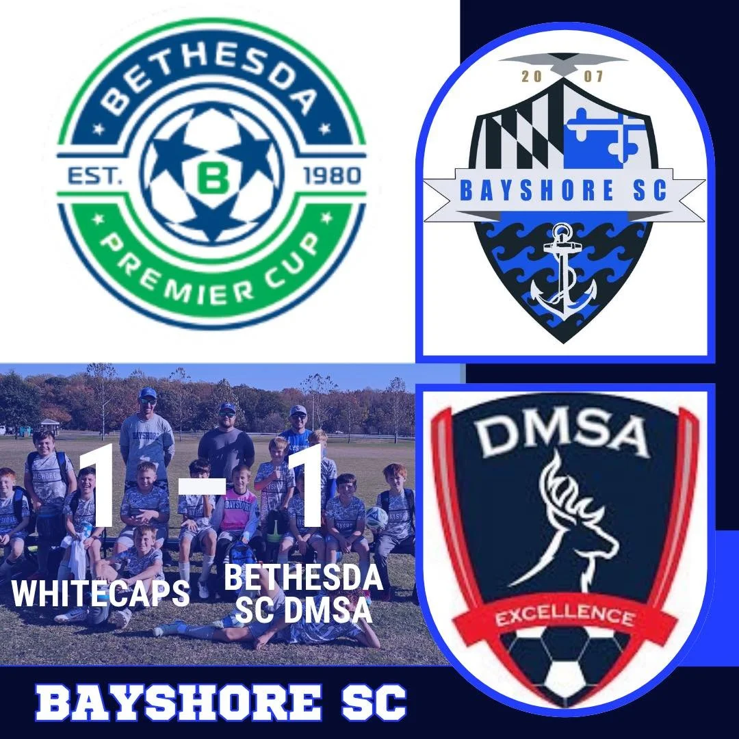Bayshore Whitecaps finish Sunday of the Bethesda Premier Cup with a hard fought tie!  #BayshoreSoccerClub #BayshoreWhitecaps ⚽️🌊

@bethesdapremiercup