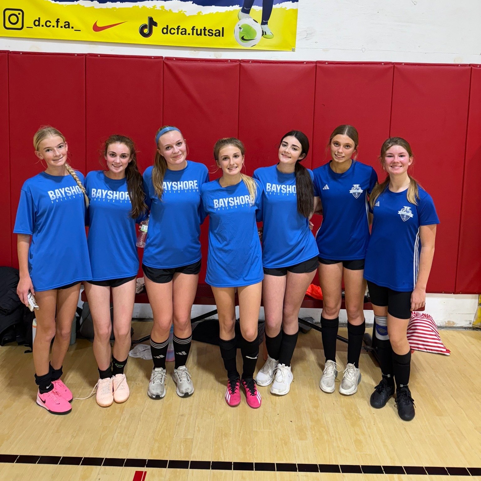 Bayshore SC 2009 Girls played their third futsal game of the season this weekend. They were missing half of the roster, so a big thank you to Hayleigh Clark and Kendall Owen for guest playing! Both girls stepped up and did a fantastic job.

The team 