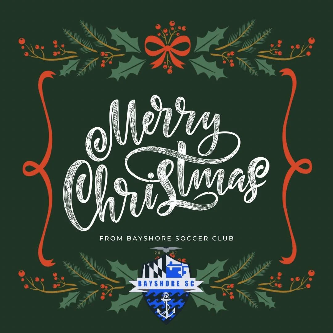 Merry Christmas from the Bayshore Soccer Club family!  We hope Santa left you some soccer goodies under the tree!  #BayshoreSoccerClub ⚽️🌊