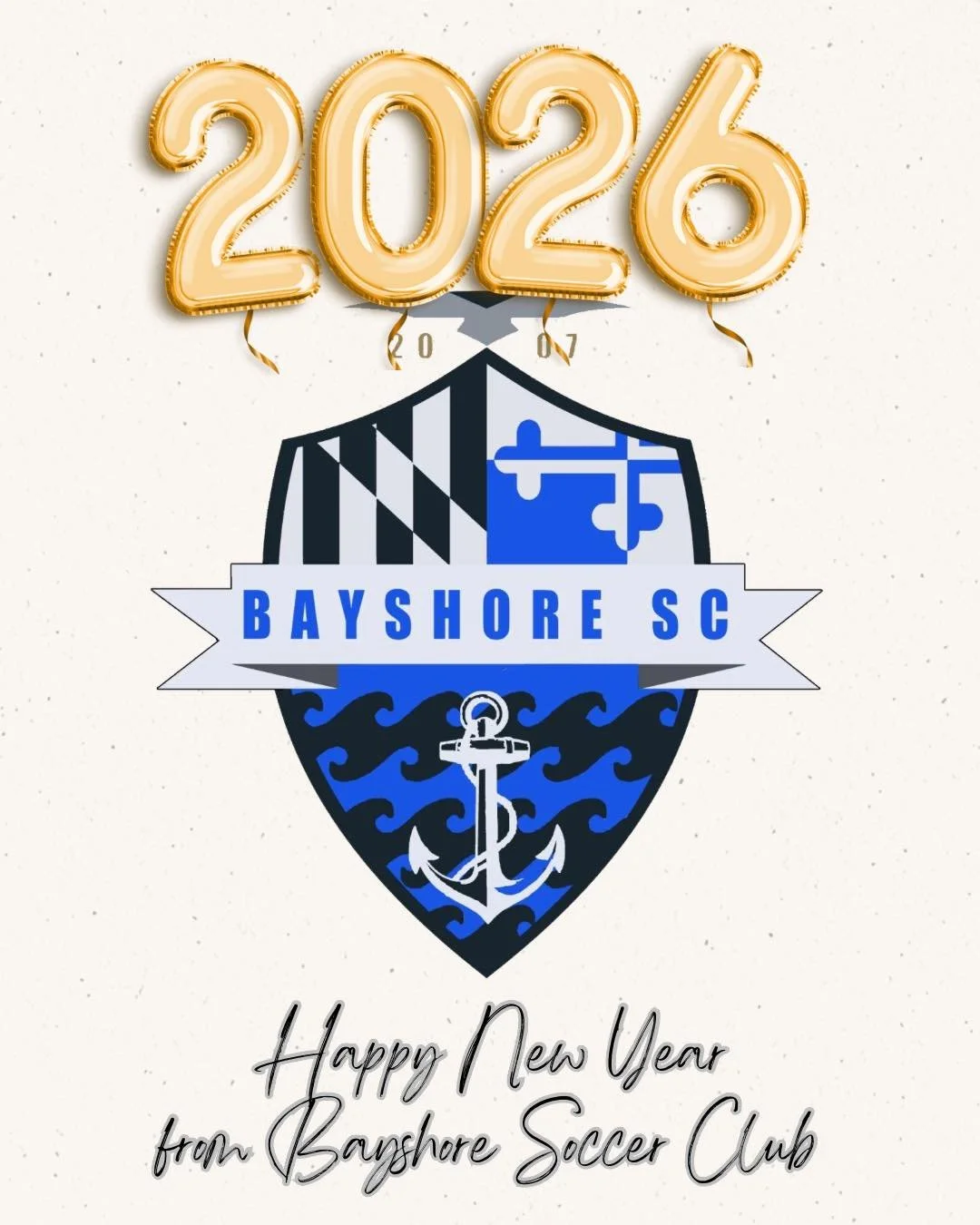 Happy New Year from Bayshore SC!  We can&rsquo;t wait to see what our coaches and athletes accomplish this year! ⚽️🌊