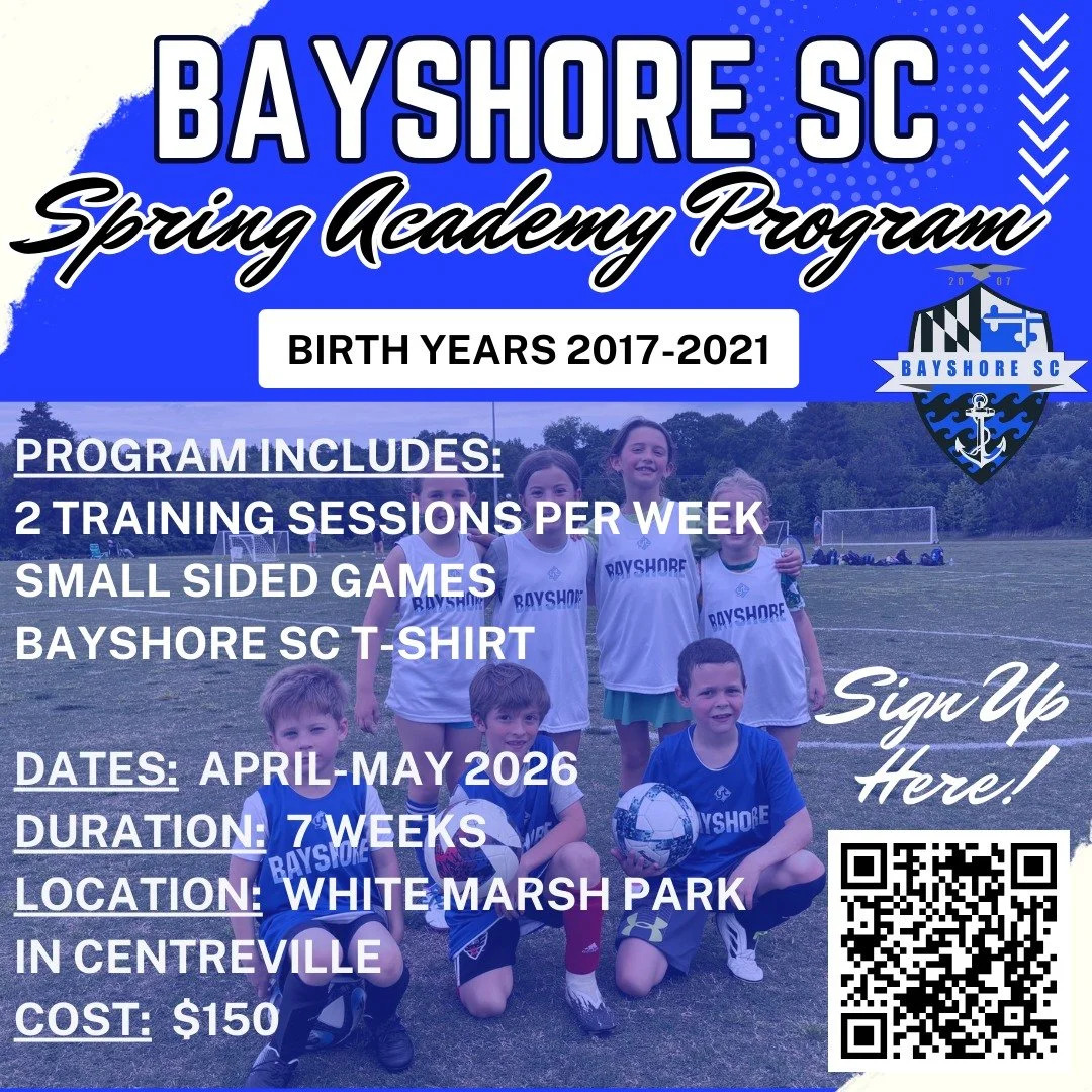 ⚽Registration is now open for our Spring Academy program! 🌊 

Academy is for athletes 2017-2021 and is open to all levels of soccer skills!
⚽ Small-sided games (3v3, 4v4, 5v5)
⚽ Emphasis on dribbling, passing, shooting, and movement
⚽ No standings o