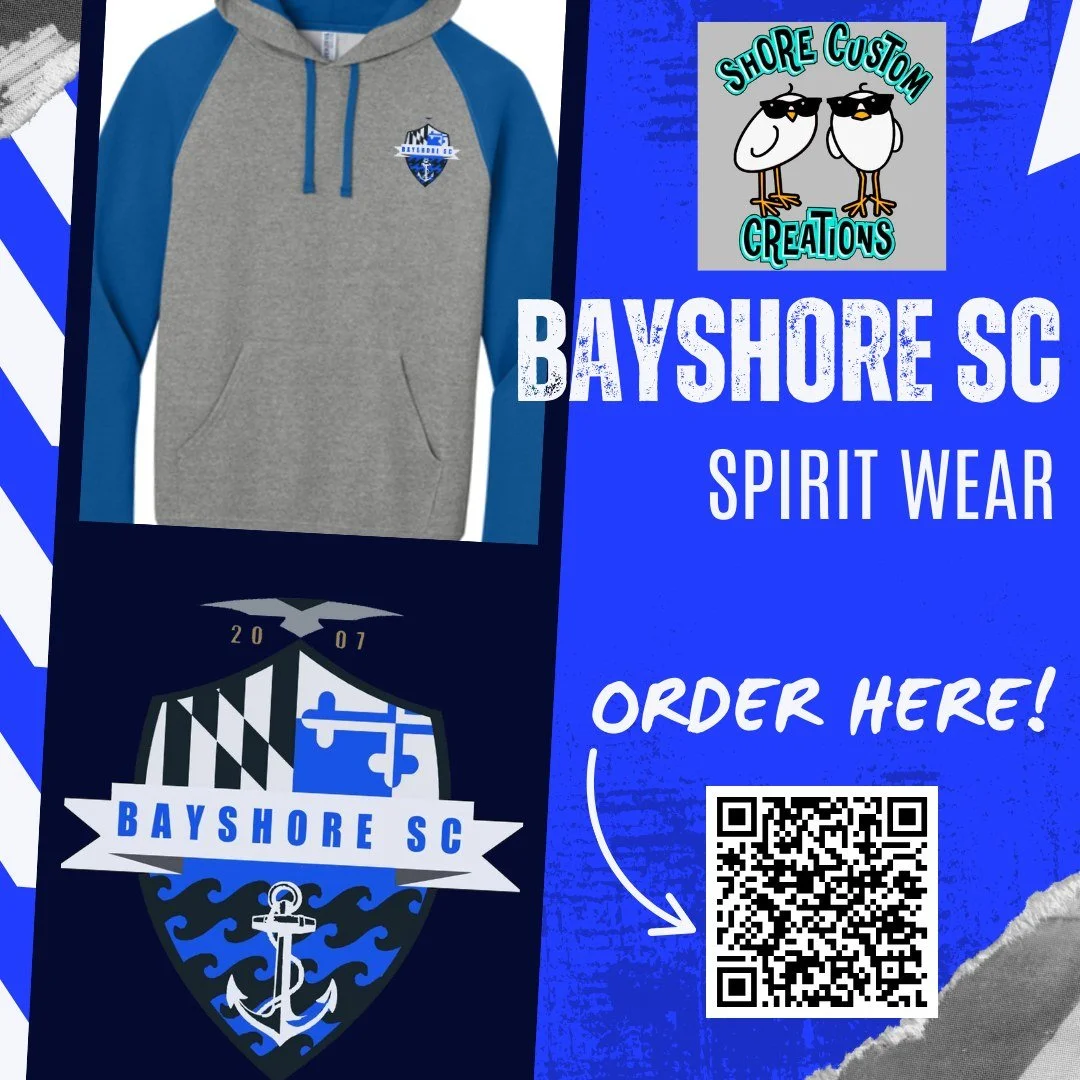 Looking to get some new Bayshore SC gear before the start of the spring season?  Shore Customs has everything you need! #BayshoreSoccerClub ⚽🌊

Check out their store at https://www.shorecustomsmd.com/shop/bayshore/MKOYLW7ZSSK2RJAZSK45KNBC