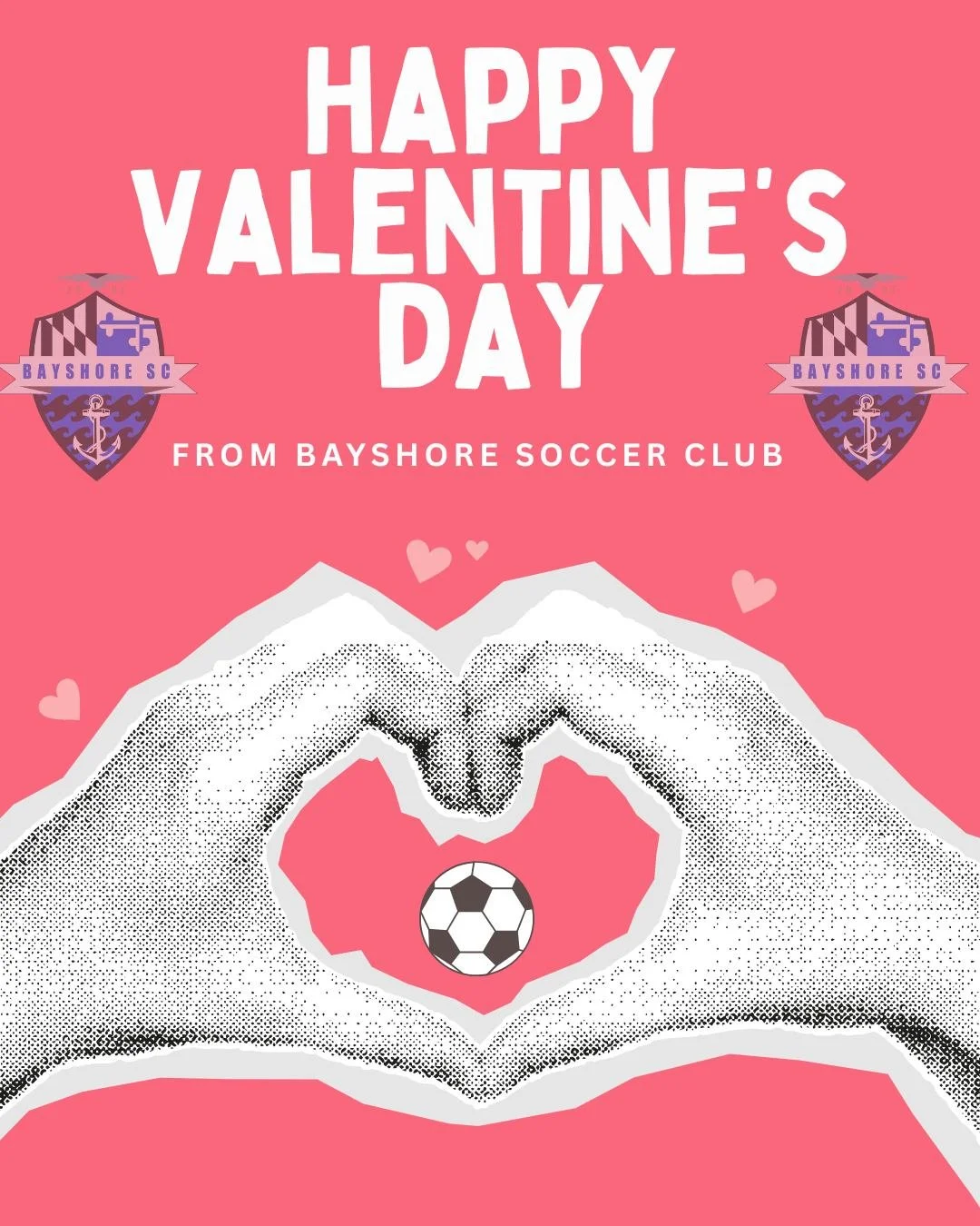 Happy Valentine's Day from Bayshore SC!  The best part - this means spring soccer is just around the corner! #BayshoreSoccerClub ⚽🌊💙