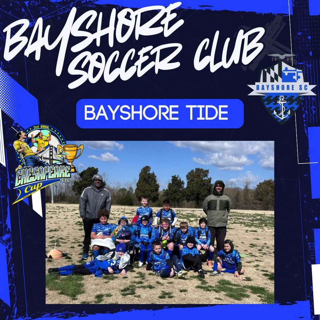 Good luck to Bayshore Tide and Bayshore Wave as they compete in the Cecil FC Chesapeake Cup this weekend! #BayshoreSoccerClub #BayshoreTide #BayshoreWave ⚽🌊