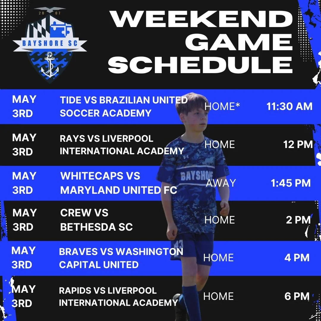 Let's go! #BayshoreSoccerClub ⚽🌊

*Tide's home game will be a Batts Neck Park.