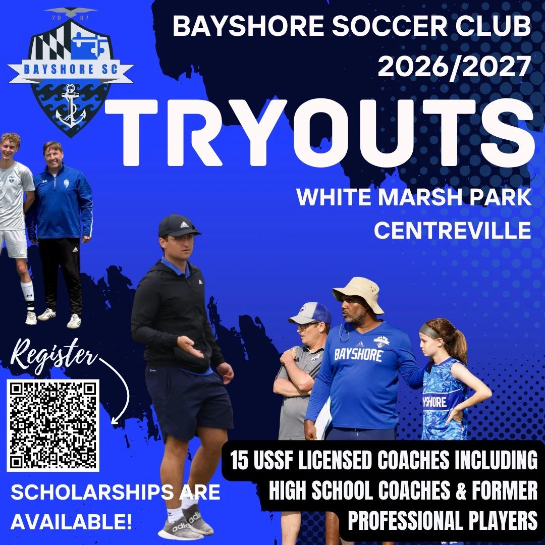 Our second night of tryouts for our girls teams will be held on Wednesday, May 6th from 6-8 PM!  #BayshoreSoccerClub ⚽🌊

Register at https://forms.gle/GZ6dTD9SK7zwHf3u5