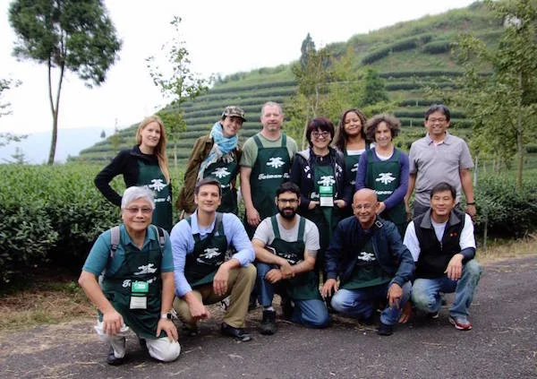 Our TOST 2017 group, at the top of Alishan, in tea master's beautiful eco garden...