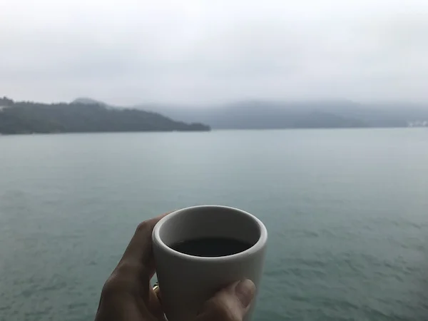 My cup of oolong at the serene Sun Moon Lake... what a beauty...