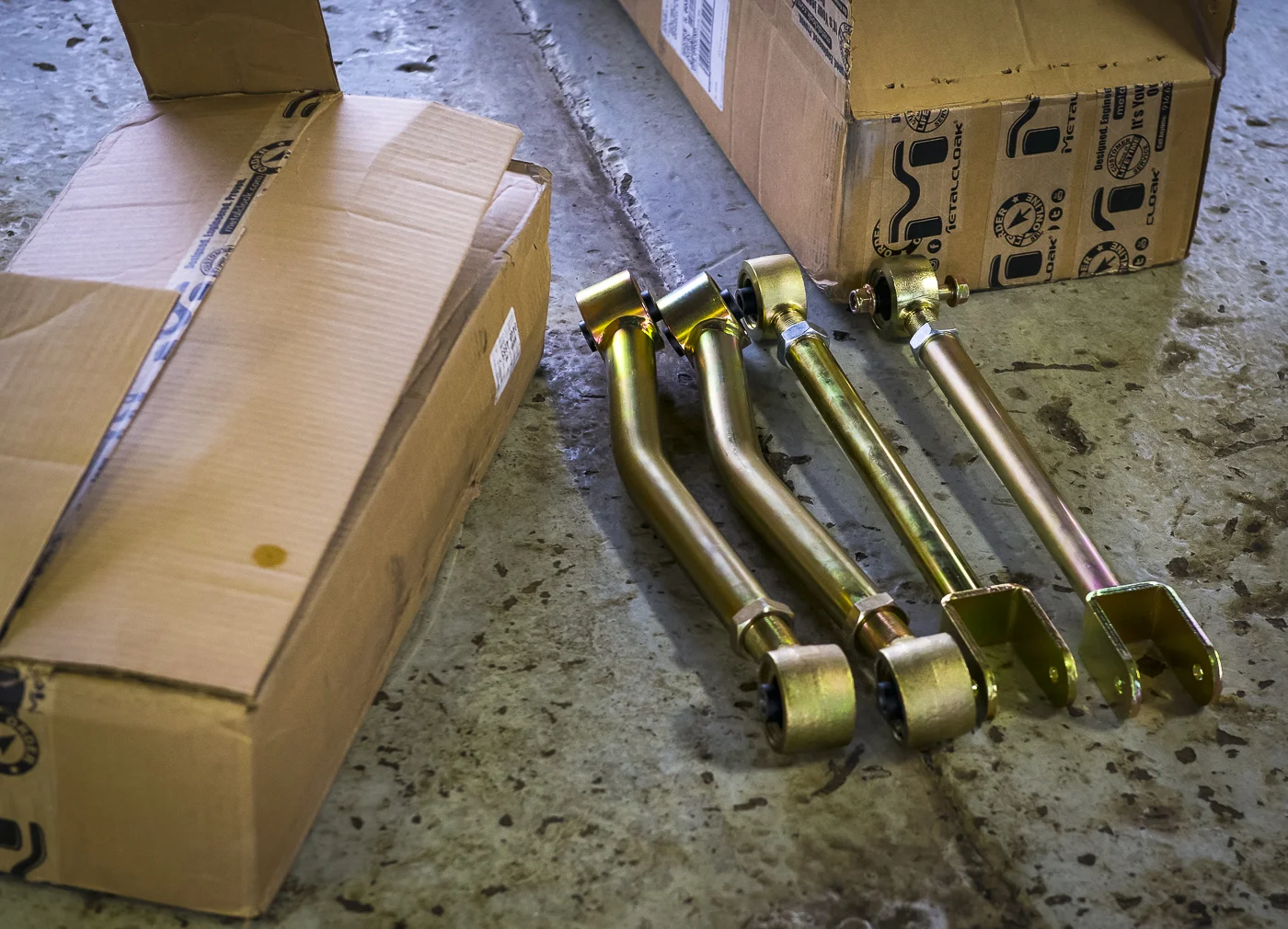 These are the upper and lower front control arms. You see how beefy they are…