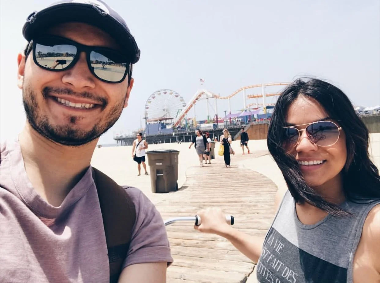 Here's one of us during our date DAY in Santa Monica. We rented bikes for the day for only $15!
