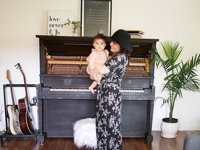 #2 Lots of my favorite things in one shot. My baby, music, plants and photography ... oh and this cliche hat that every musician has 😜