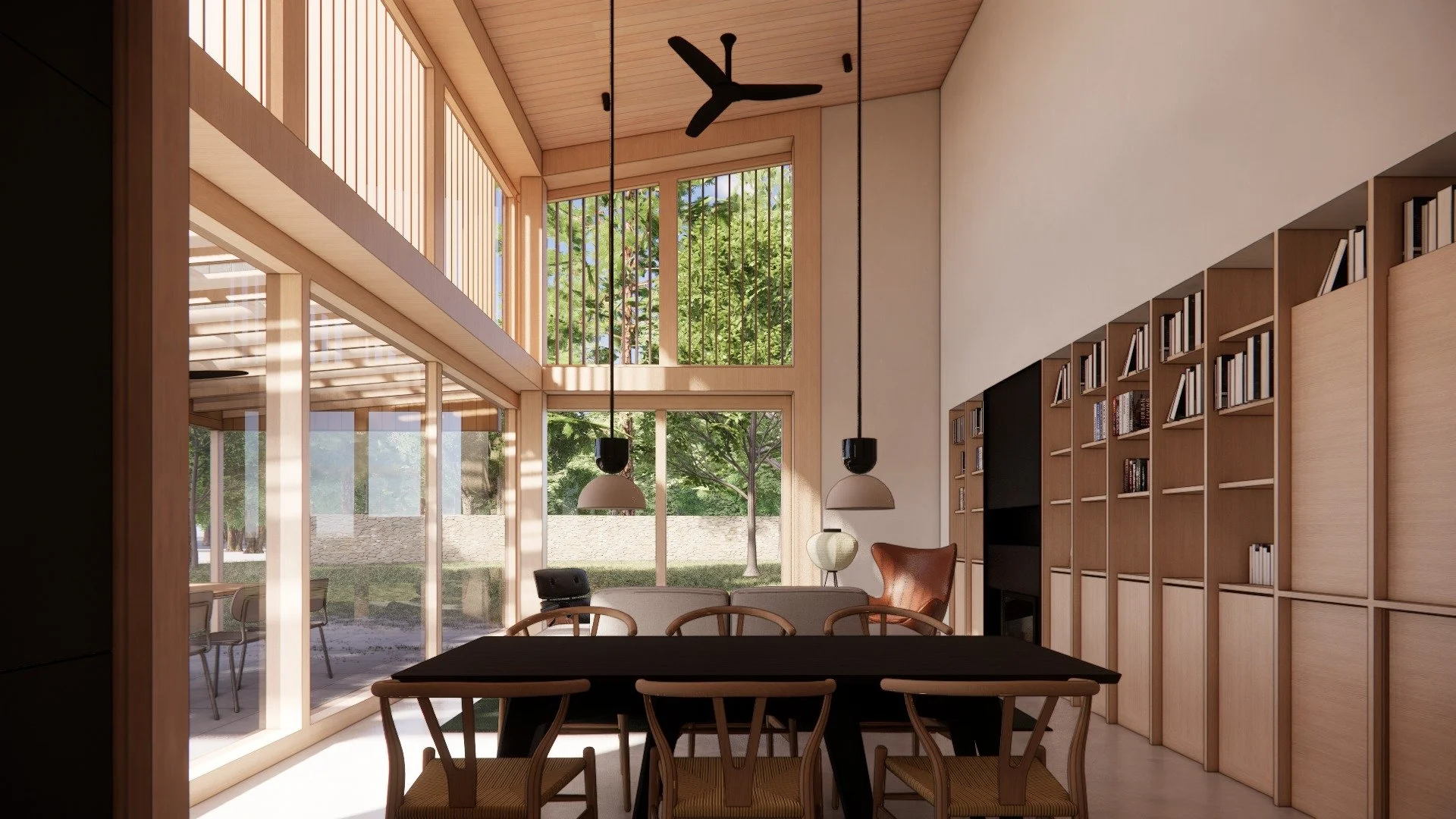 Introducing our Shawangunk Passive project&mdash;a light-filled, airy retreat where soaring ceilings, clerestory windows, and seamless indoor-outdoor flow create a sense of openness and connection. Thoughtfully crafted gathering spaces invite communi