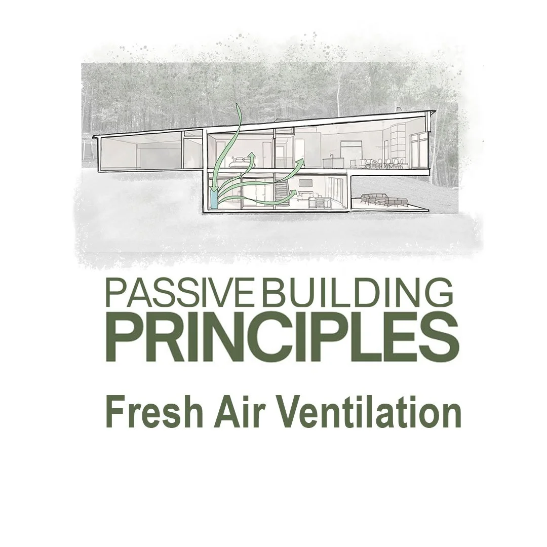 A fresh air ventilation system helps protect against indoor and outdoor pollutants, such as pollen, smog, and distant wildfire smoke. Designated openings facilitate intake and exhaust, with ductwork that filters fresh air and expels stale air. Heat a