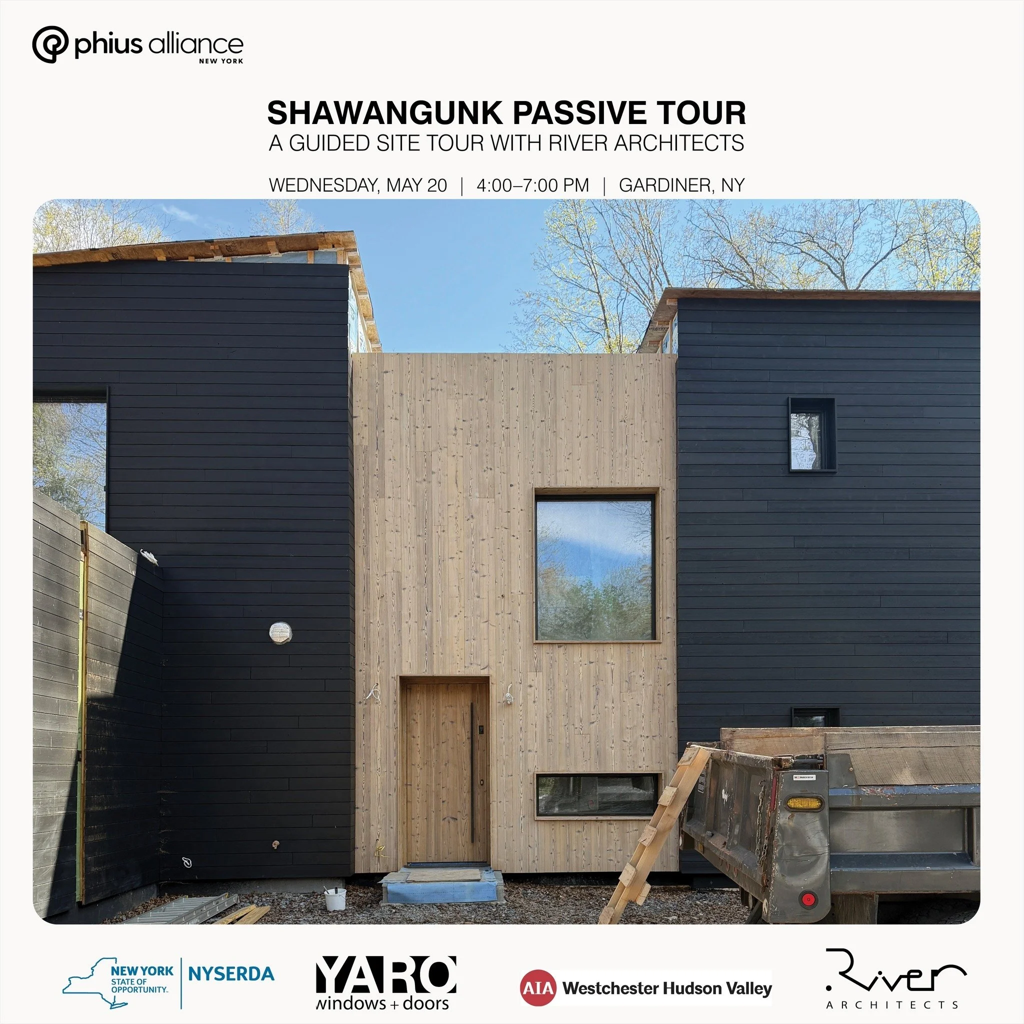 Join River Architects, Phius Alliance NY, and AIA WHV for an exclusive behind-the-scenes tour of Shawangunk Passive, a Phius-certified passive house in Gardiner, NY.

Led by River Architects Principal James Hartford, this site tour will explore the i