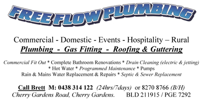 Freeflow Plumbing - gas fitting - roofing and guttering - Cherry Gardens