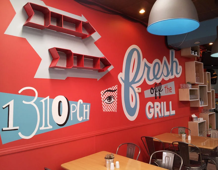 Hand painted Mural for Restaurant in Los Angeles, CA