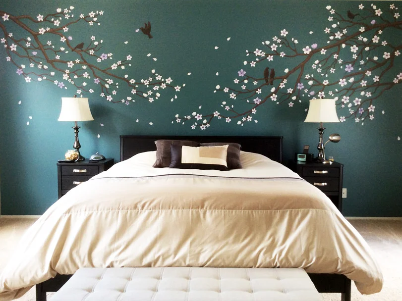 Cheery blossom tree mural in Los Angeles, CA