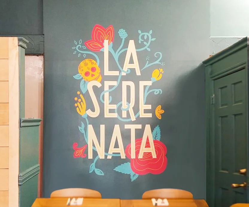 Hand Painted Mural for La Serenata in West Los Angeles, CA