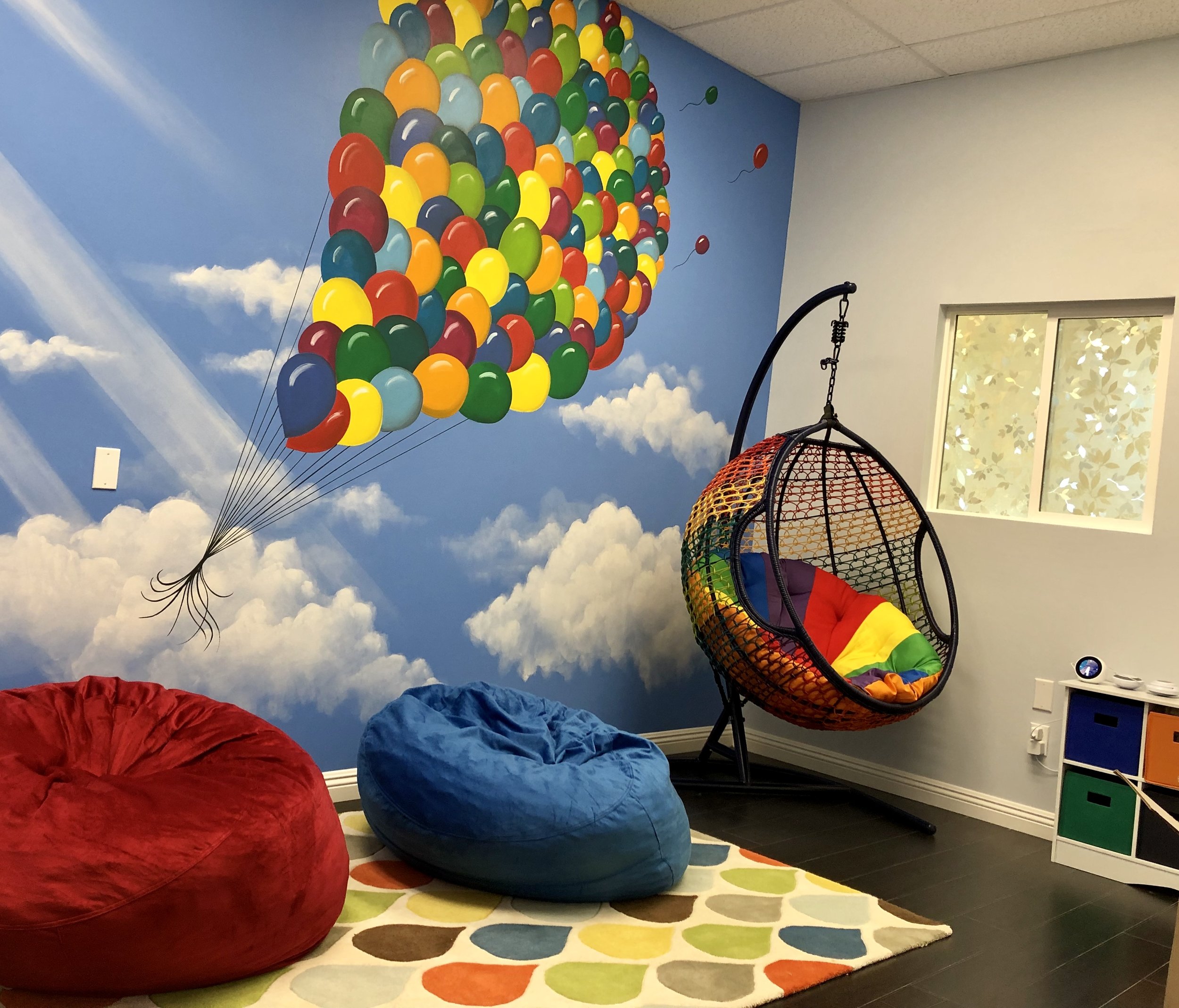 Colorful Balloon Mural for Children's Therapy Office
