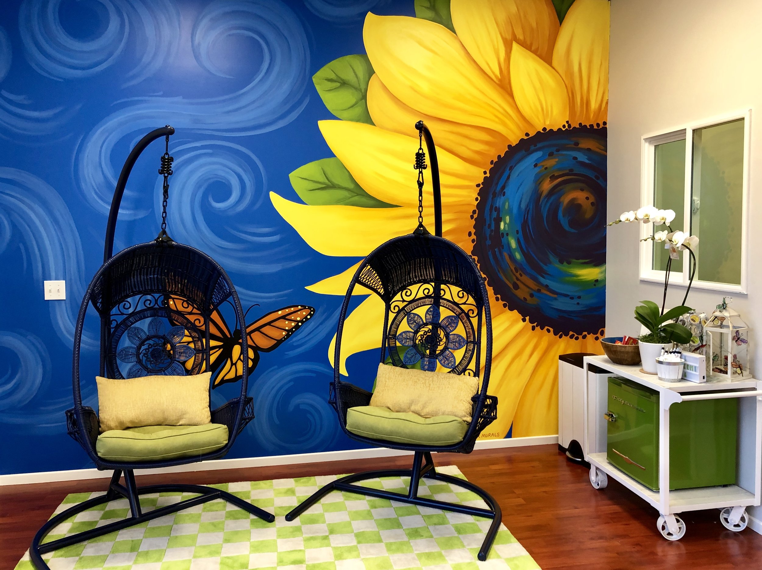 Sunflower Mural in Children's Therapy Office