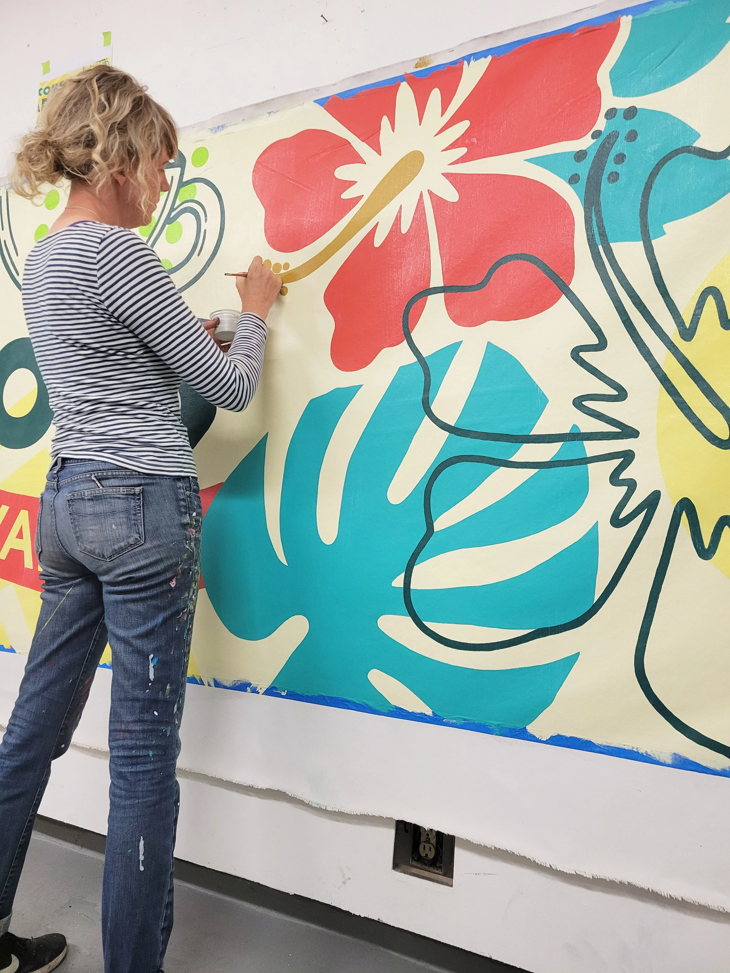 Hand painted canvas murals for Trader Joe's