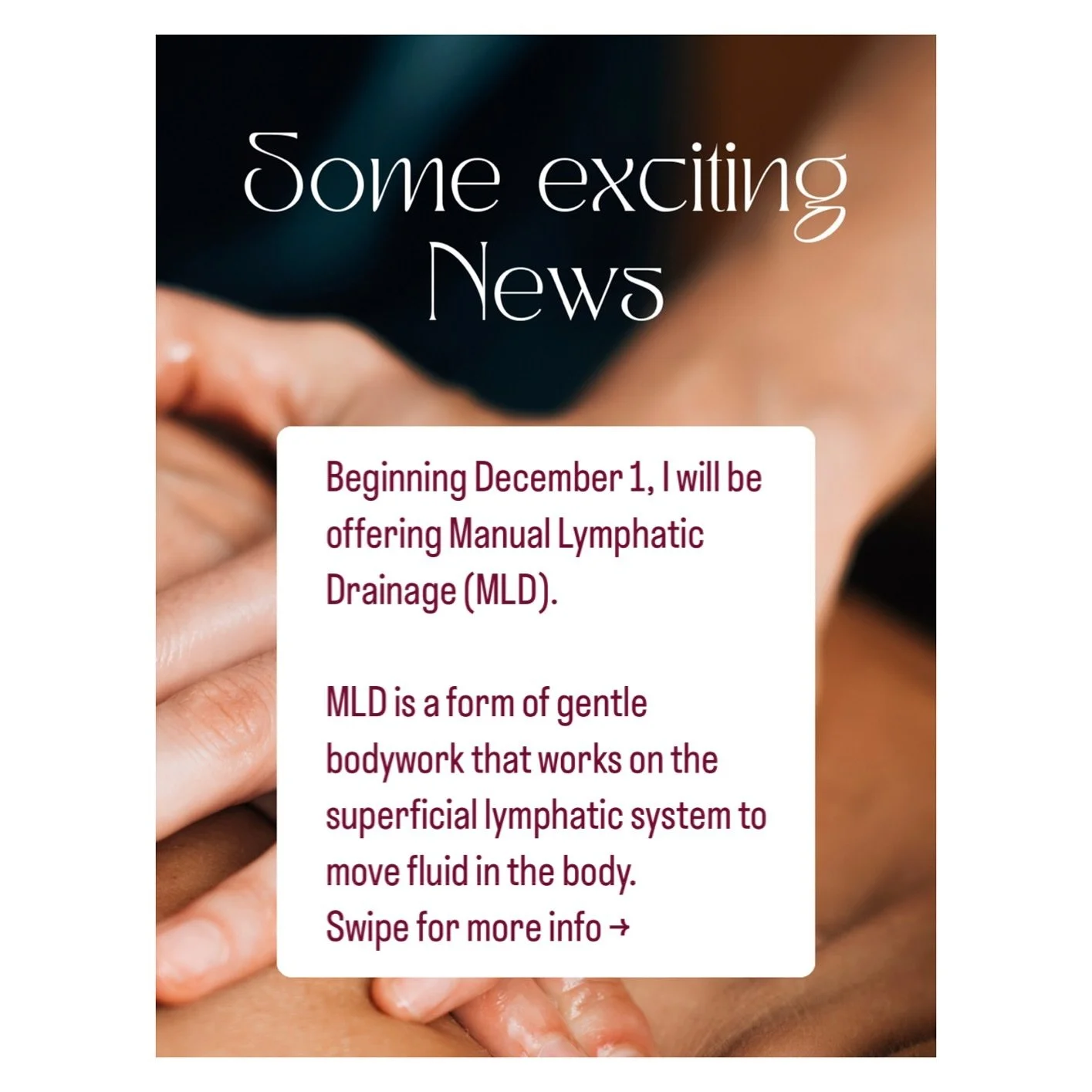 Head to my calendar link and book one today! You can find them under the Lymphatic Drainage Category.