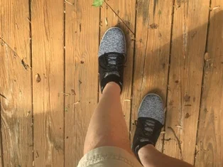 Whenever doing this type of project, be sure to wear the right attire - no flip-flops or sandals. I have new shoes on and the debate is still out. Side note: When buying these shoes, I saw a woman try on some shoes and actually began running in the store. I remember doing that at age 5! I almost gave it a try at 45.