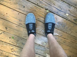 I still have my new shoes on. Also, as you can see, it's definitely Brent here and not Cecil. He lays out in the sun more than I do. Smile everyone!