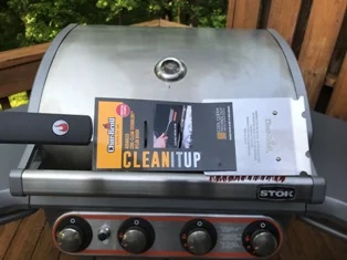 This was the grill brush I used. The bristles were soft, but very sturdy and SAFE. I stress the "safe" statement since a couple years ago, I found one of those sharp wiry bristles while eating a burger. In actuality, my gum found it as it got stuck in my mouth. Pictures next!