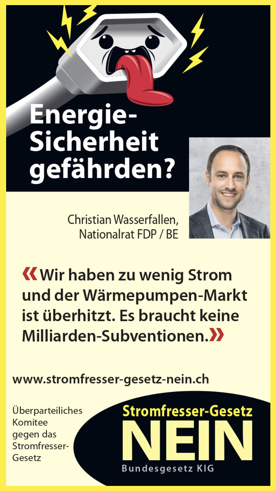 Christian Wasserfallen sagt Nein zum Stromgesetz.