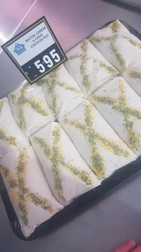 Chicken, Bacon, Cheese & Chives Filos