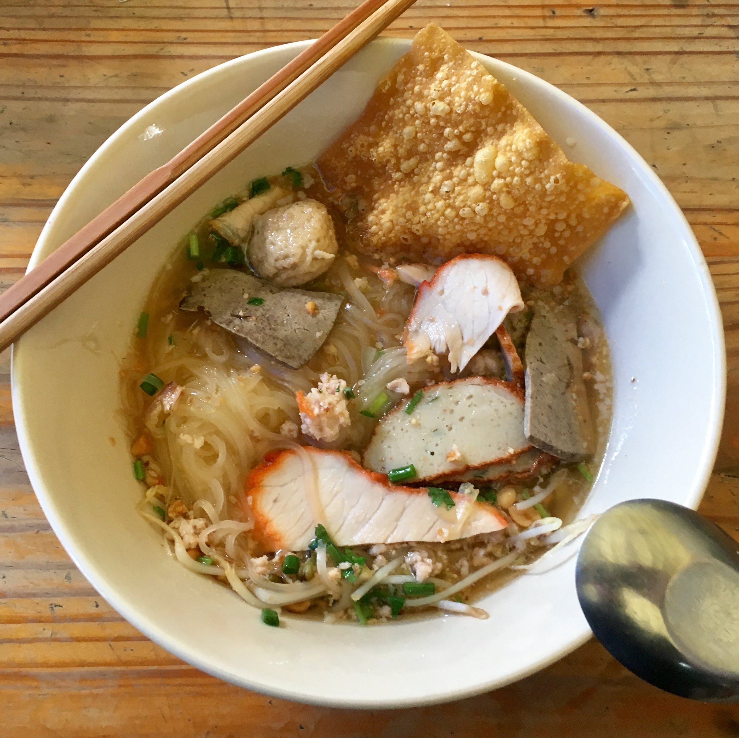 Like the best ever Thai noodle soup from a "secret" spot in Chachoengsao, Thailand