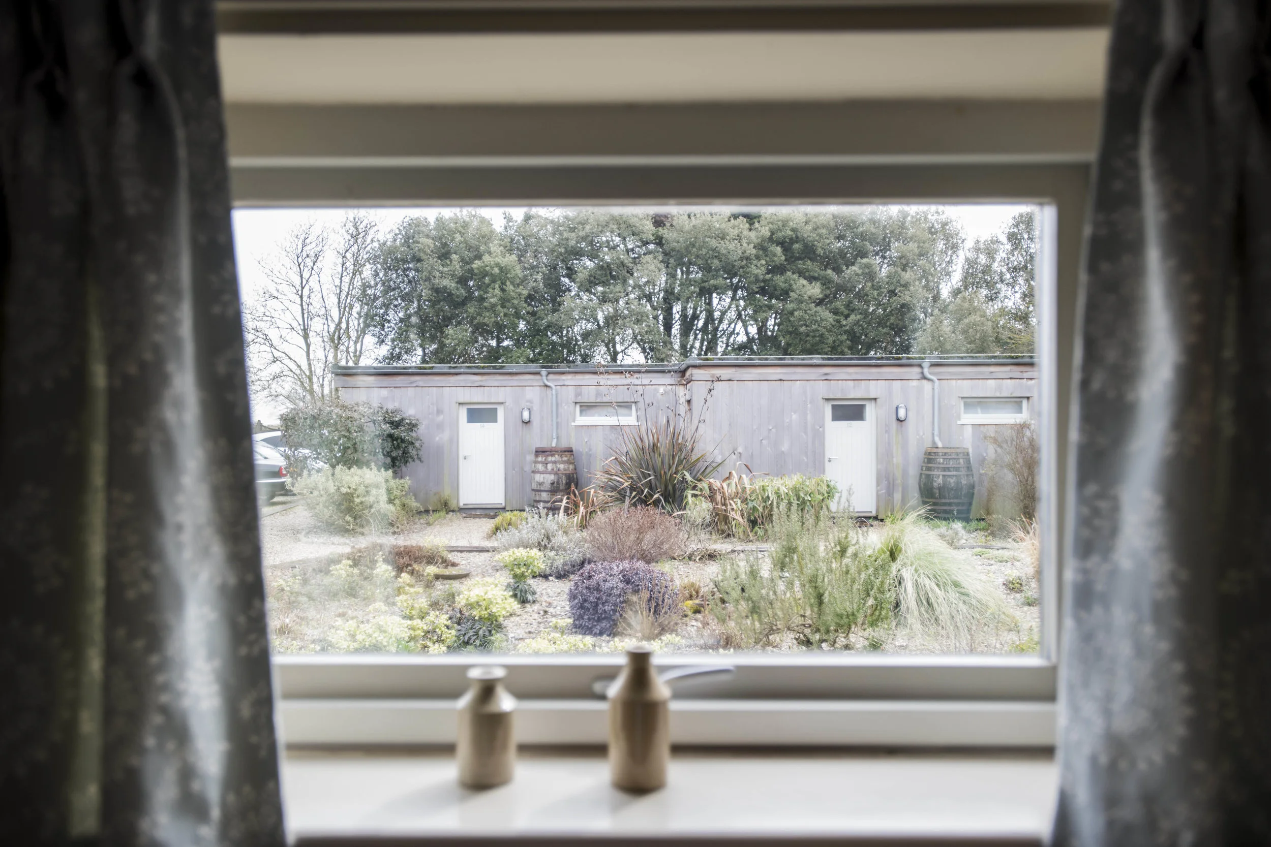 View from the first row of Garden Chalets