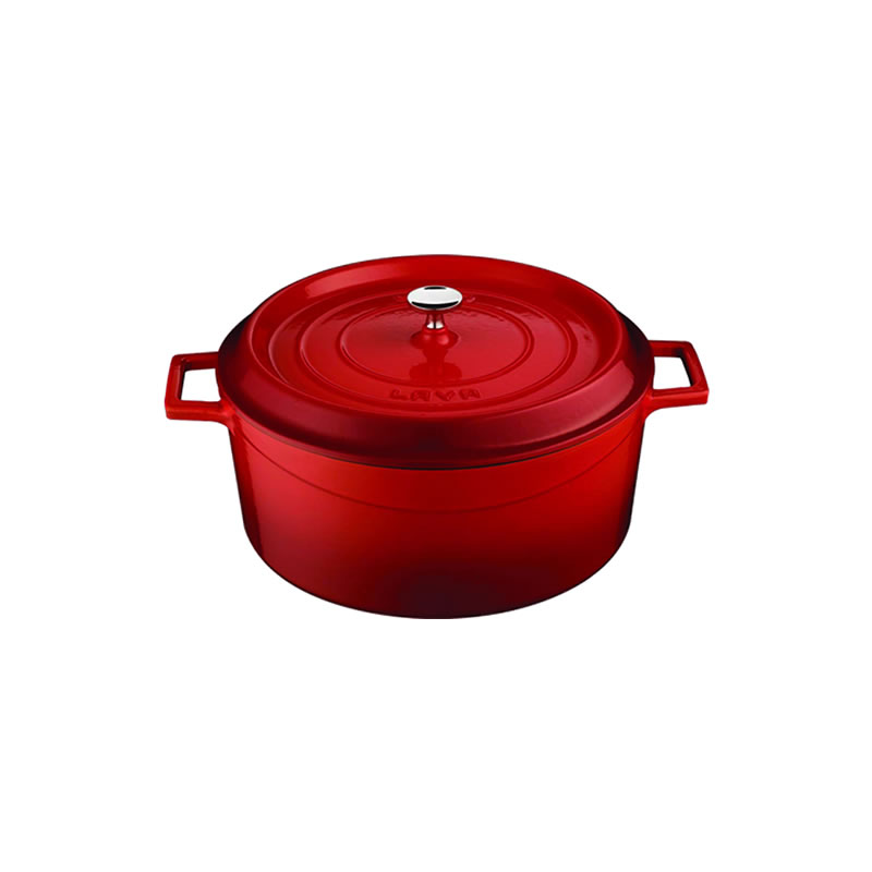 Lava Signature Enameled Cast-Iron Round Dutch Oven - 10-1/2 Quart, Cayenne  Red