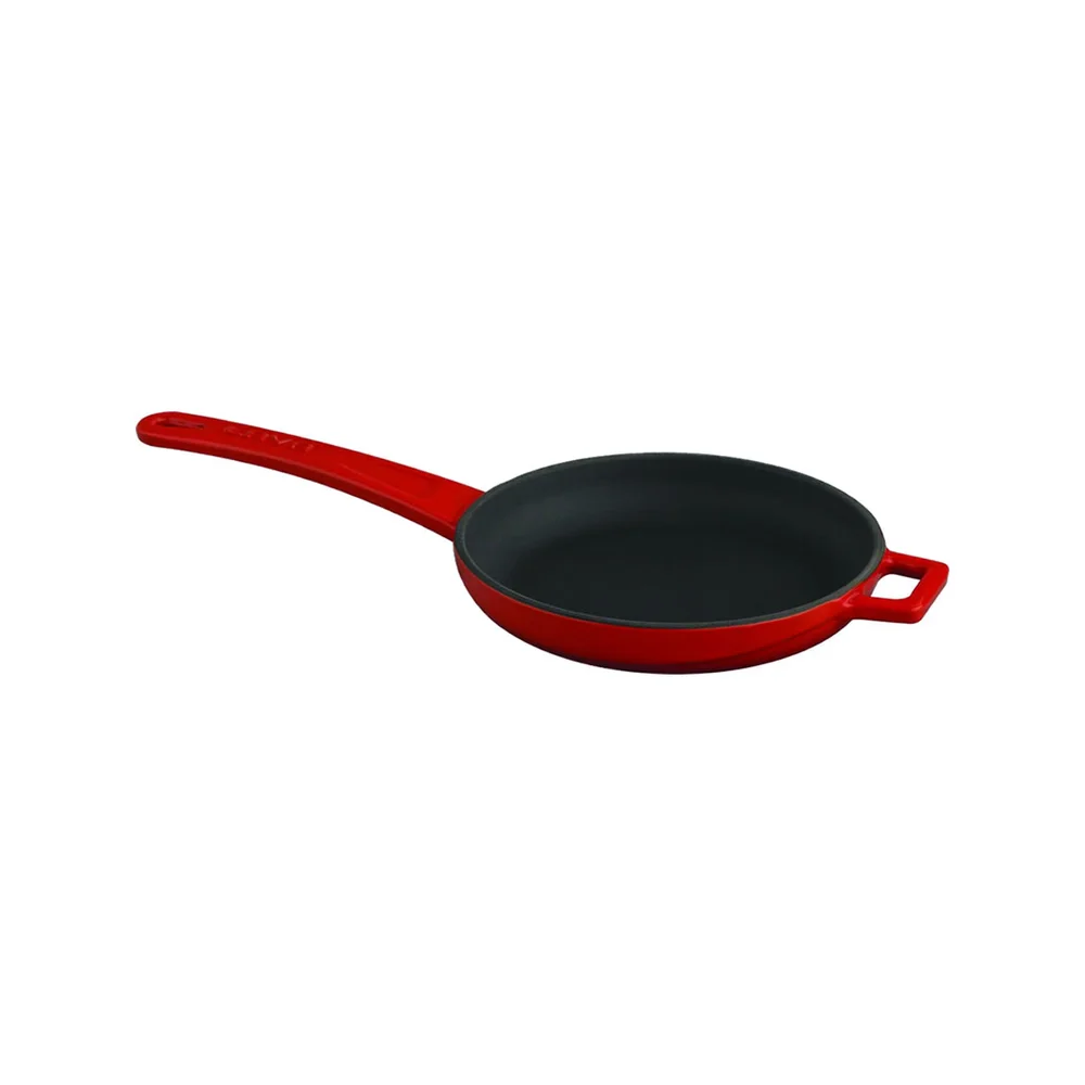 Lava Enamelled Cast Iron Frying Pan Integral W Metal Handles Diameter O cm Cayenne Red Lavacookware Co Uk