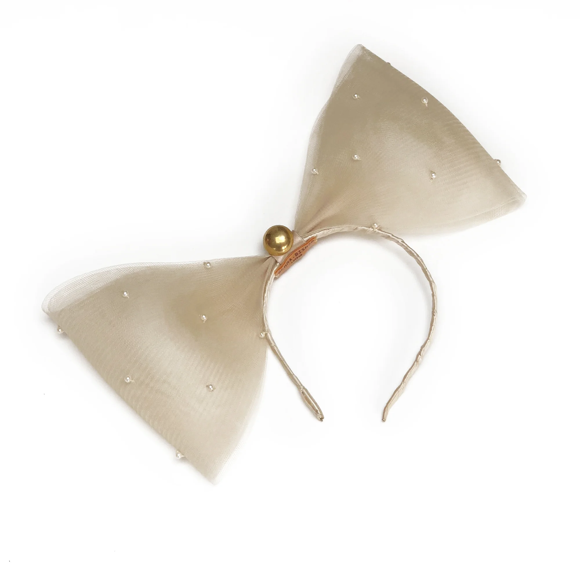 Bobbie Pearl Bow Fascinator - Buttercream 01.jpg