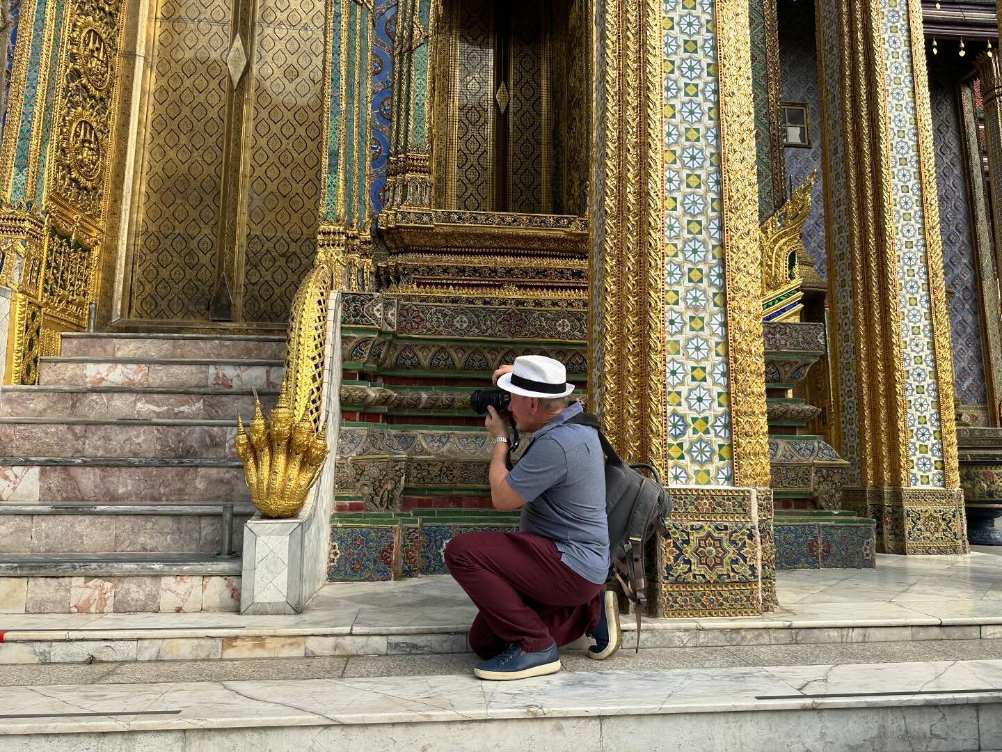 Travel as creative inspiration. Here&rsquo;s Steve in the Grand Palace in Bangkok.  #creativetravelphotos #devotedphotographer #