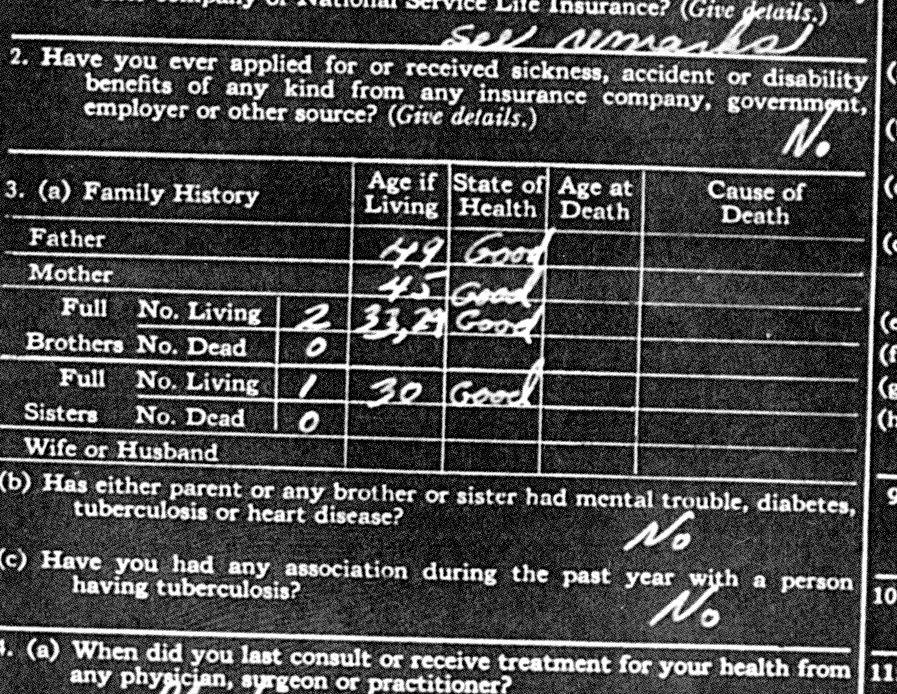 Insurance form my grandfather prepared ©2018 Personal Collection of Owen M. McCafferty II
