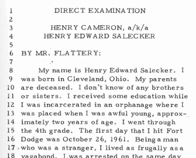 Extract from State V. Cameron 117.N.W.2d. 816 (1962). Provided digitally by the Iowa Supreme Court Archives 