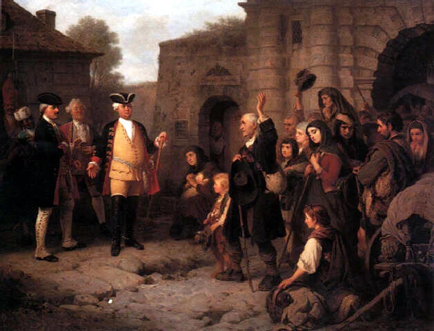 King Friedrich Wilhelm welcomes the Salzburgers. Source: Wikipedia