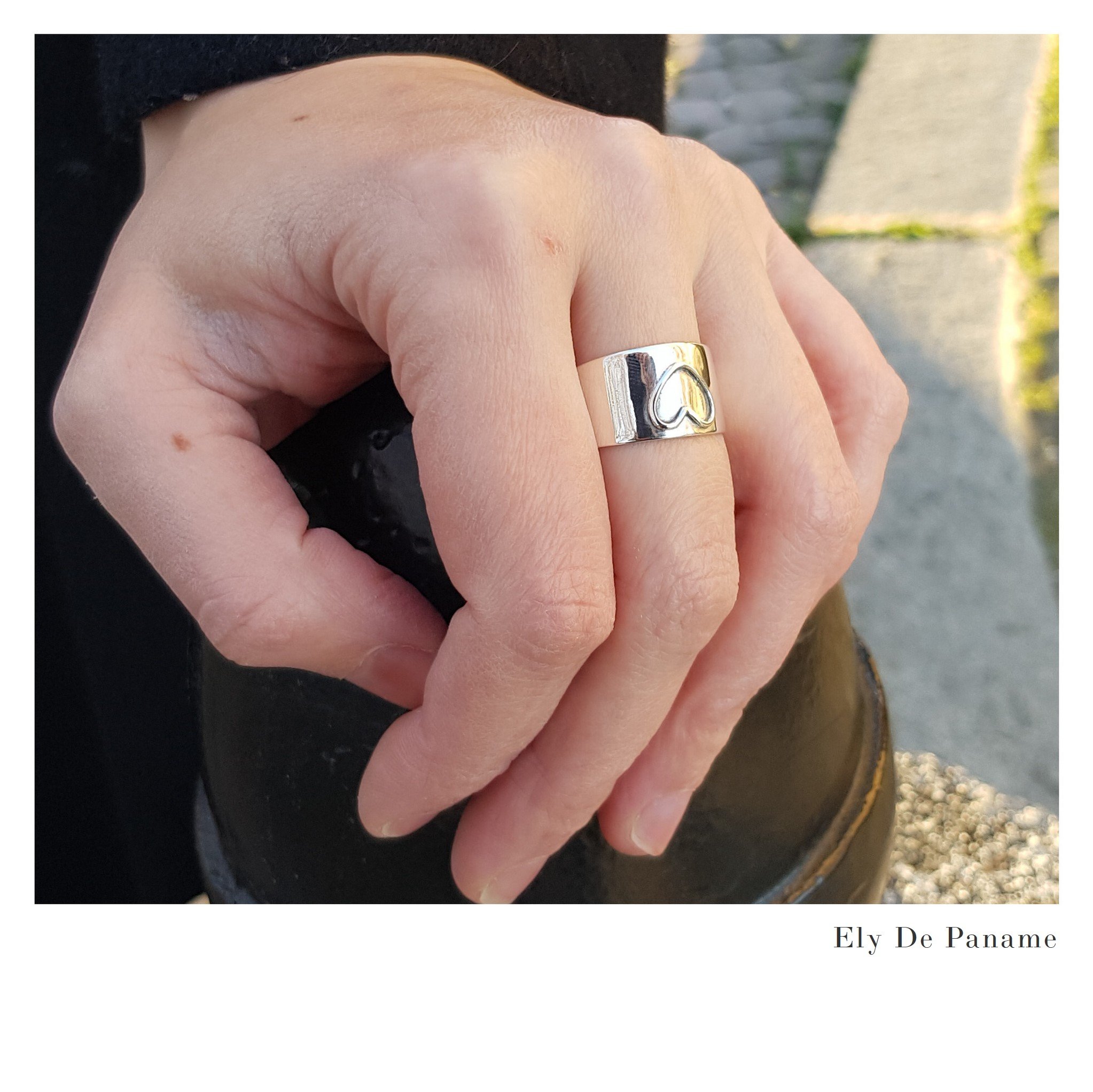 Bague Coeur ajustable en argent 925