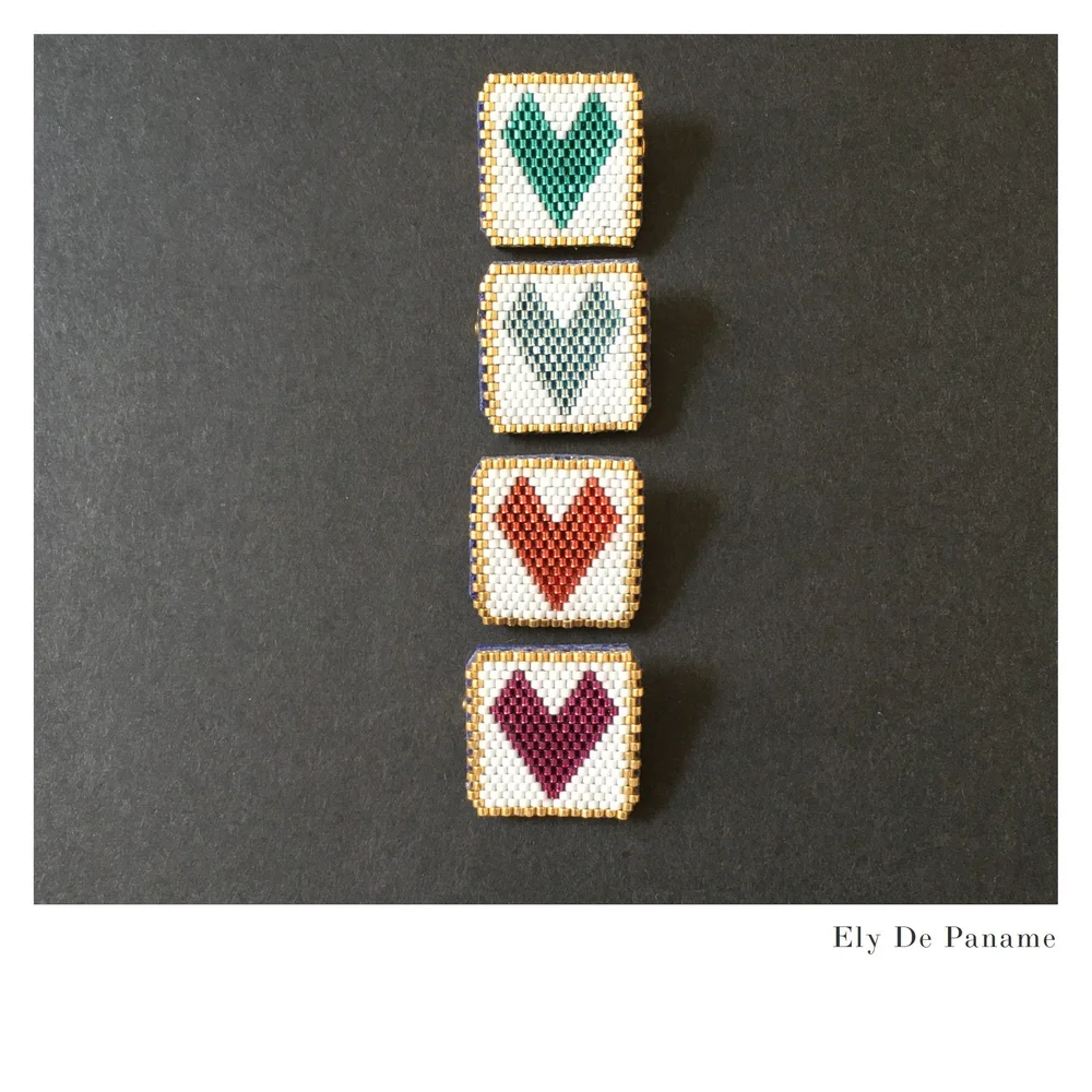 Broche Cœur En Petites Perles Tissées - Modèle Marion Godart N°1707 - Occasion état Neuf