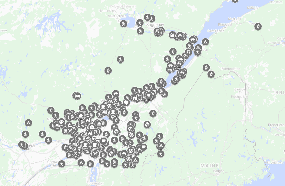 Les endroits visités par OVSP