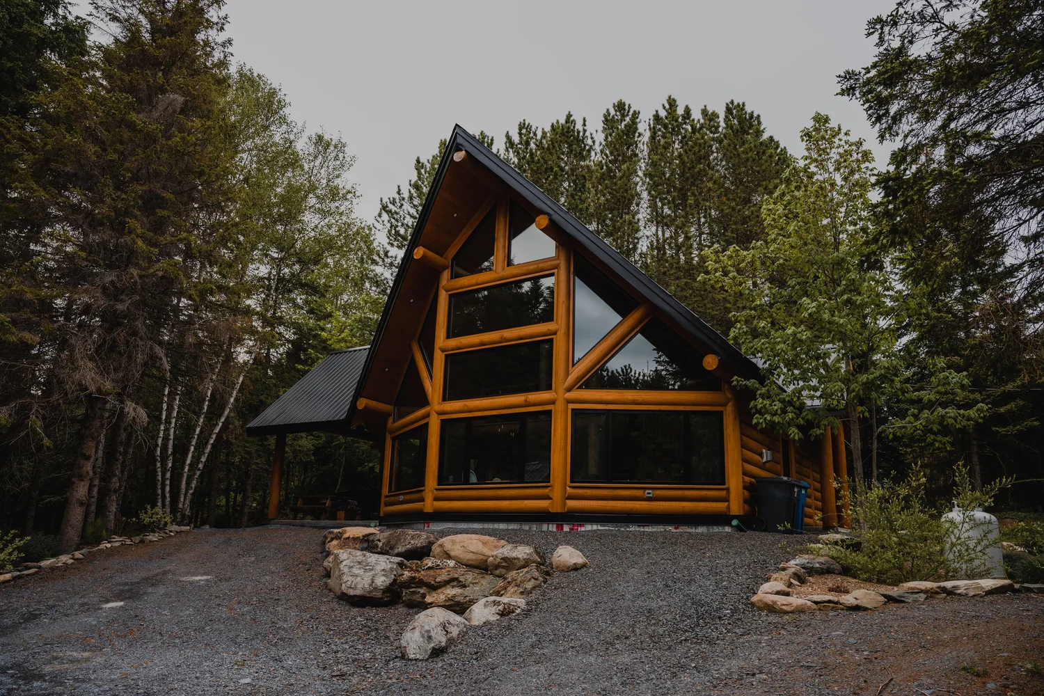 Le planque du LacEtchemin, chalet avec son chien — On va se promener?