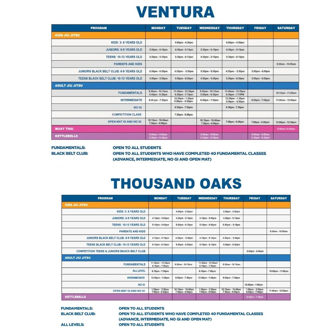 New Schedule for Ventura &amp; Thousand Oaks