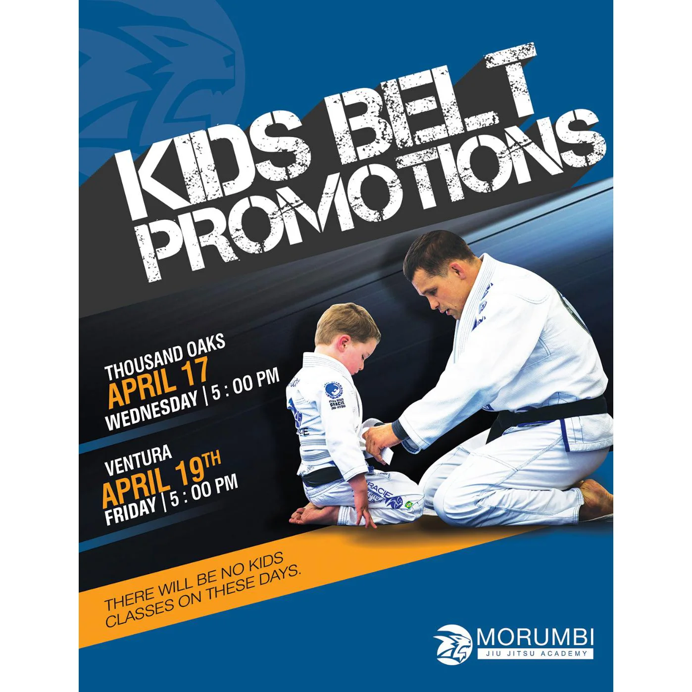 April 17 &amp; 19 - Kids Belt Promotion