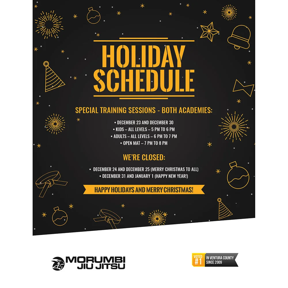 Holiday Schedule for the rest of the year.