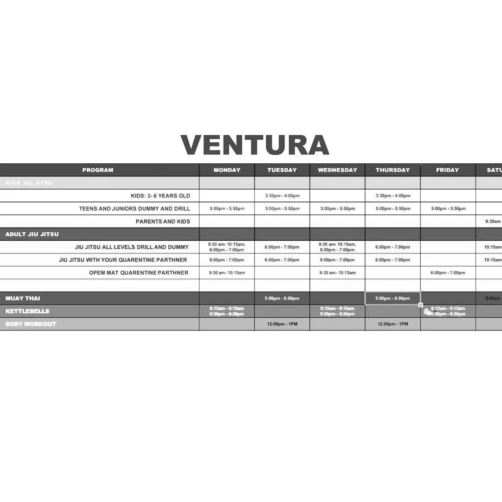 Ventura &amp; Thousand Oaks Schedule - 08/04