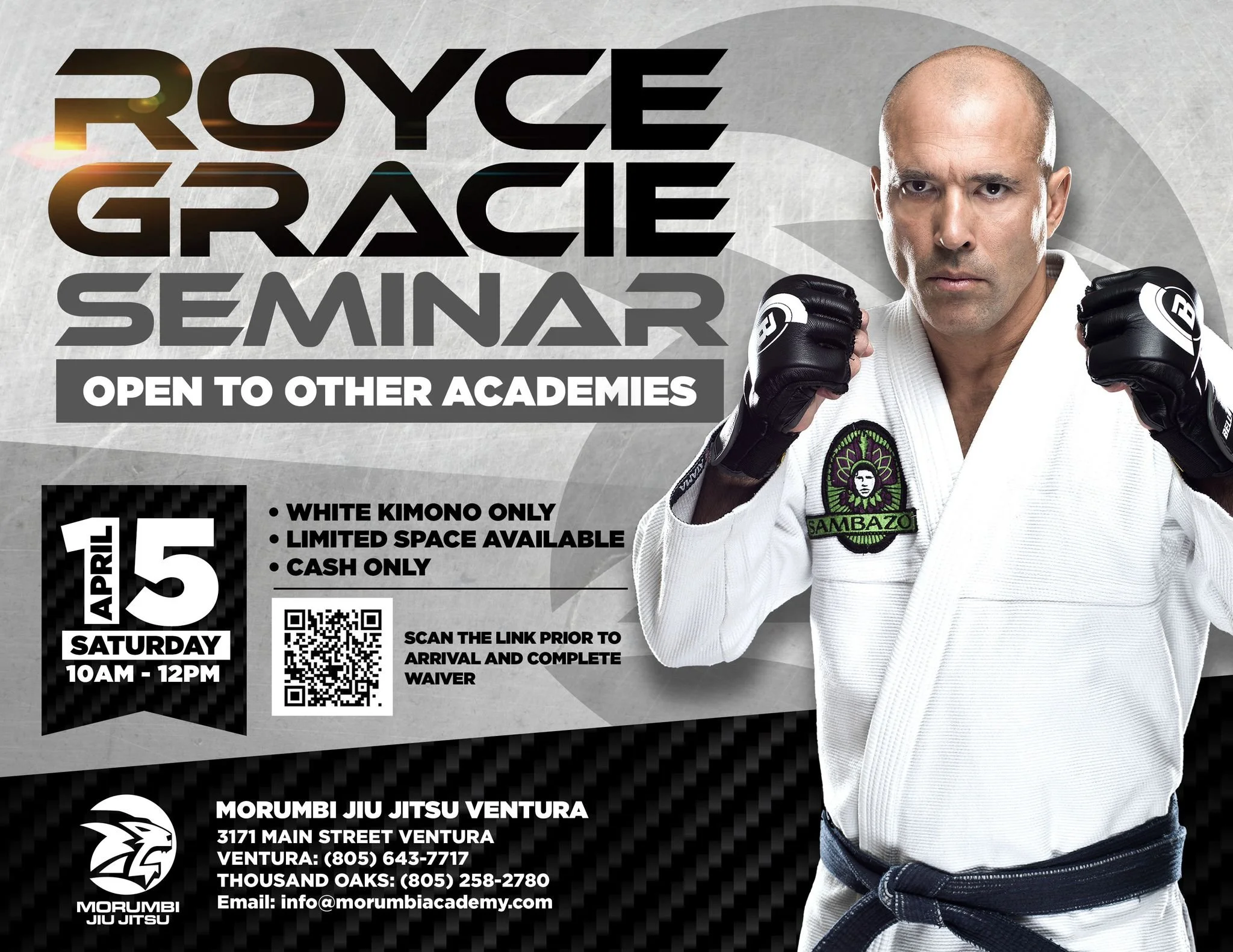 🗓️ Save the Date - Royce Gracie Seminar on April 15 External