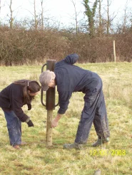 Amanda and Peter beginning the fencing